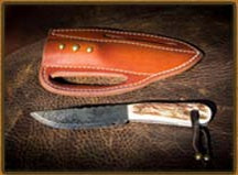 High Country 4 Fixed Blade Knives  Buy the Right Handed Pine Ridge Knife  with Leather Sheath at South Texas Tack